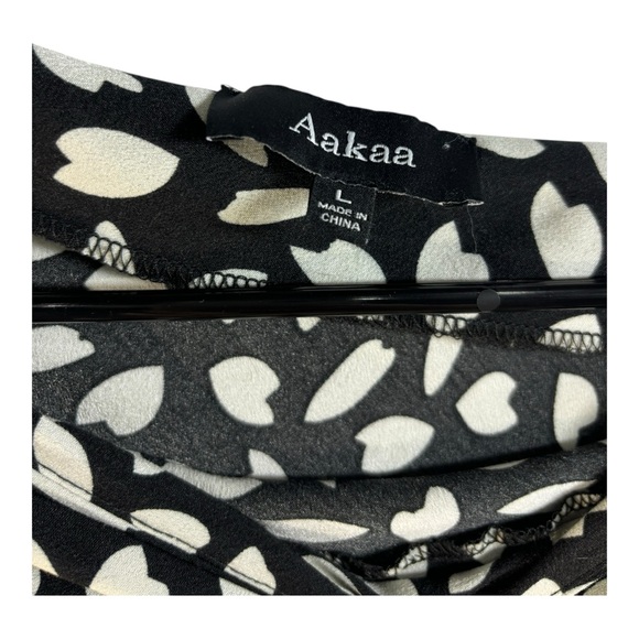 Aakaa Anthropologie Black & White Boho Maxi Slip Skirt Size Small large 10 12 - Picture 2 of 2